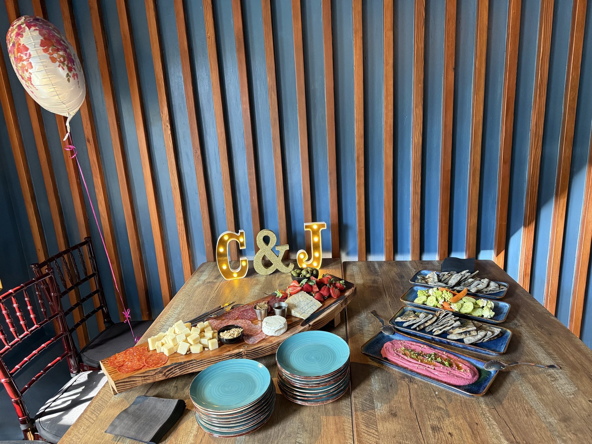 Backroom decorated for event