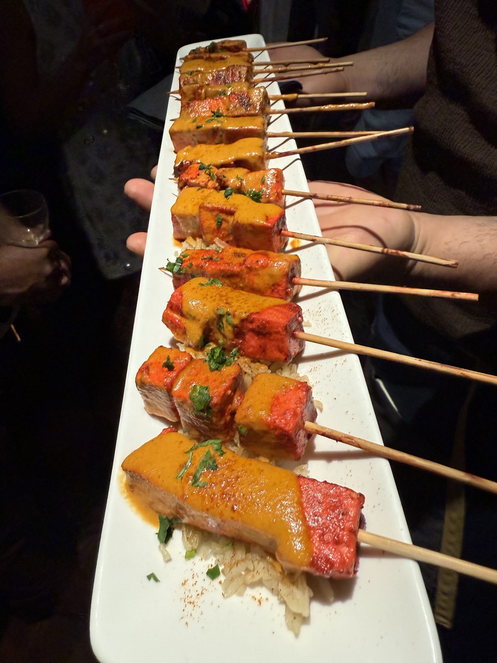 Passed paneer skewers
