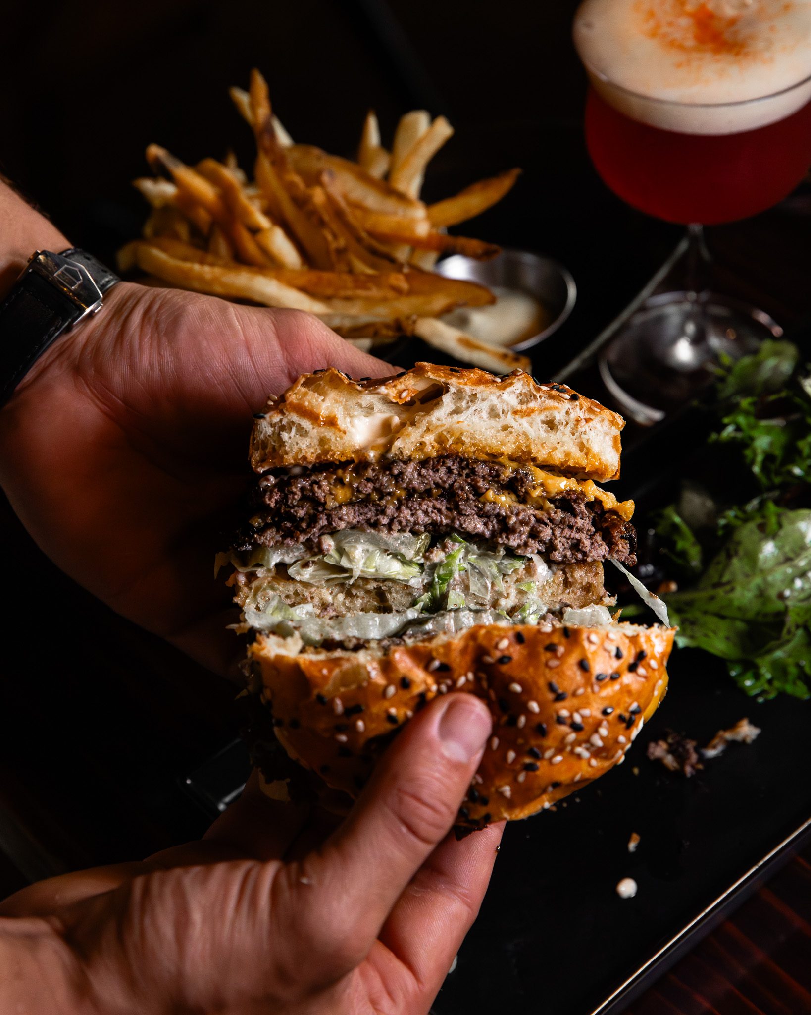Smash burger cut